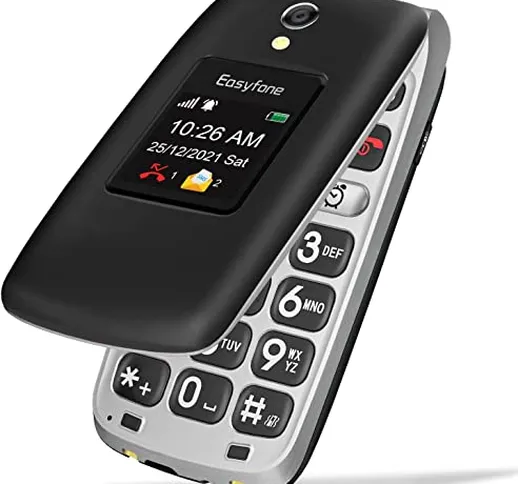 Easyfone Prime-A1 Pro GSM Telefono Cellulare per Anziani, Tasti Grandi, Volume alto, Facil...