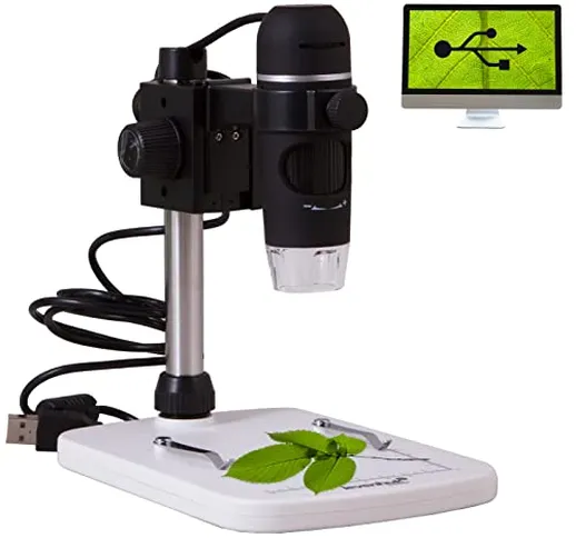 Microscopio Digitale Portatile Levenhuk DTX 90 (10–300x) con Fotocamera Retraibile per L’U...