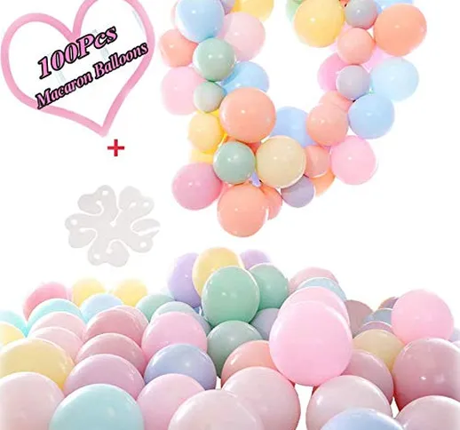 100 pcs 10 Pollici Macarons Colorati Palloncino,Palloncini Pastello,Palloncini in Lattice...