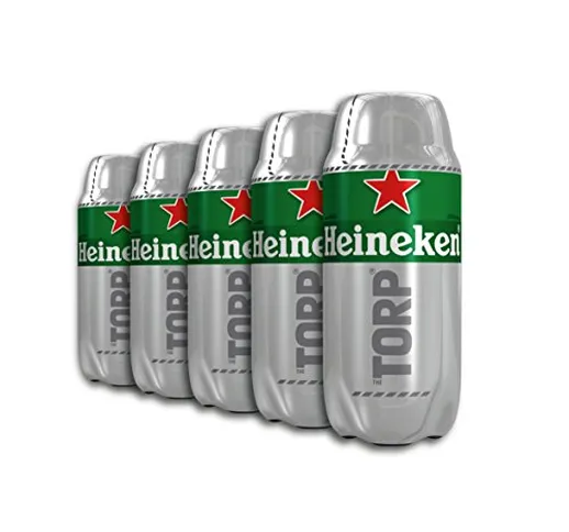 Heineken TORP Bariletto di Birra 5 x 2 Litri, Compatibile con il Distributore di Birra THE...