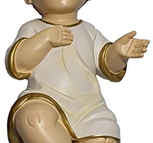 GESU' Bambino PRESEPE LUNGH. 40 CM Statua BAMBINELLO Vestito Natale