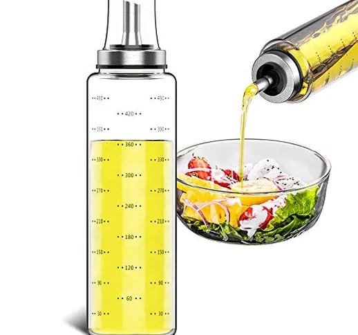 GeeRic Bottiglia di Olio, 500ML Olio e Aceto Dispenser con Scala Bottiglia Dispenser per O...