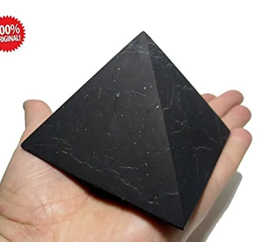 Russian Goods and Life Shungite grezzo Pyramid 90 x 90 mm (9 x 9 cm) pietre di cristallo m...