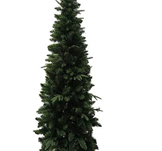 PREQU' Albero di Natale SLIM Adamello Base Metallo Rami Ombrello Pe + Pvc (210 cm)