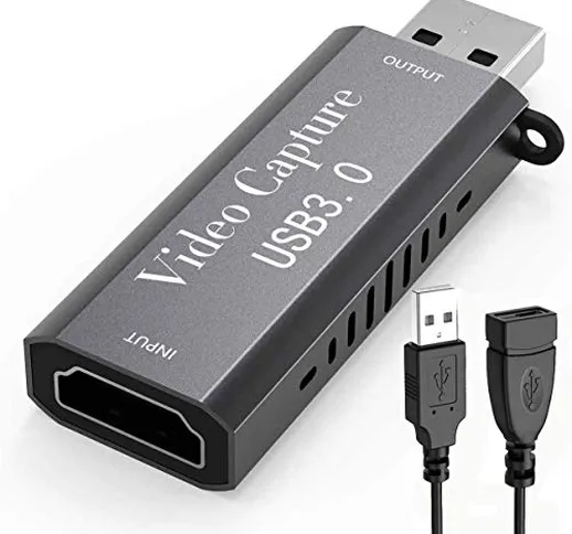 KDR scheda di acquisizione video HDMI, HDMI scheda di acquisizione video 4K HDMI a USB 3.0...