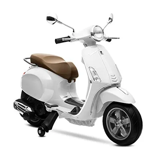 Playkin- Bicicletta elettrica Vespa Blanca Ufficiale per Bambini 6V Triciclo Ricaricabile...