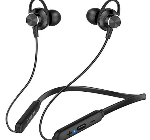 Blukar Cuffie Bluetooth 5.0, Auricolari Sportivi Wireless Magnetiche in Ear con 10 Ore di...