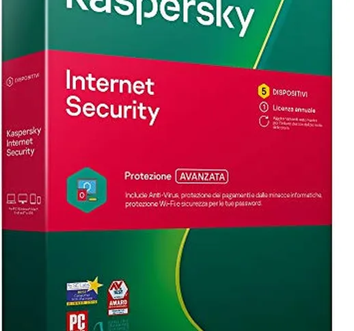 Kaspersky Internet Security 2021 | 5 Dispositivo | 1 Anno | PC / Mac / Android  | Codice d...