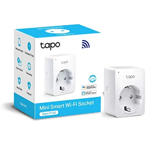 TP-Link Tapo P100 Presa Intelligente WiFi Smart Plug, Compatibile con Alexa e Google Home,...