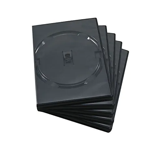 5 Amaray custodie CD DVD 14 mm singolo nero