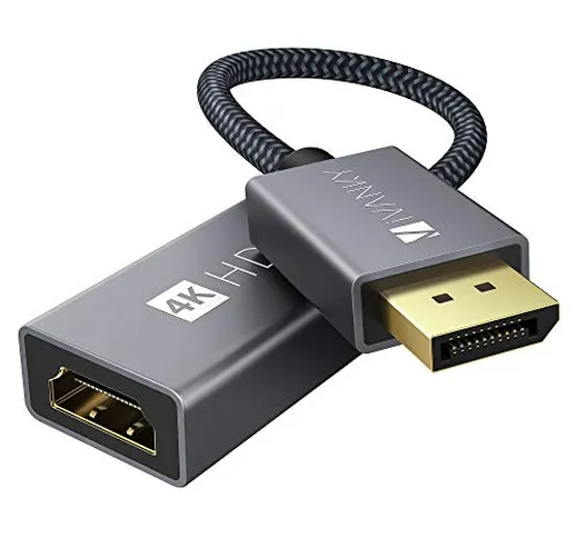 IVANKY 4K Adattatore DisplayPort a HDMI (Connettore Placcato Oro) Display Port a HDMI 4K@6...