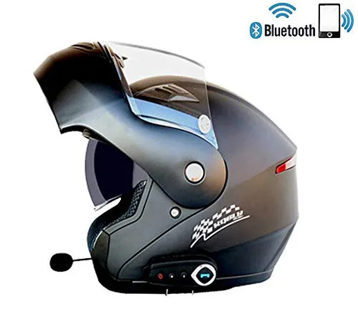 AILSAYA Casco modulare Bluetooth integrato, casco da moto standard, anti-appannamento, dop...