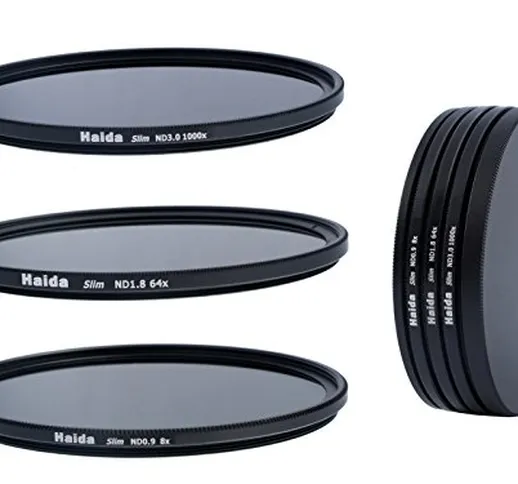 Nuovo: HAIDA PRO II Slim Digital MC - Set filtri neutri composto da ND 0.9 (8x), ND 1.8 (6...