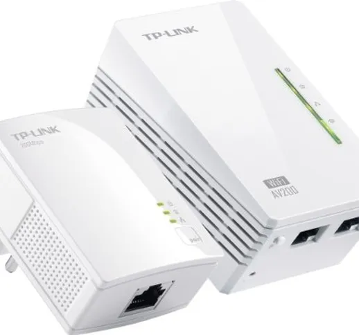 TP-Link TL-WPA2220KIT Starter Kit con Adattatore Nano Powerline, AV 200, Wireless N 300, 2...