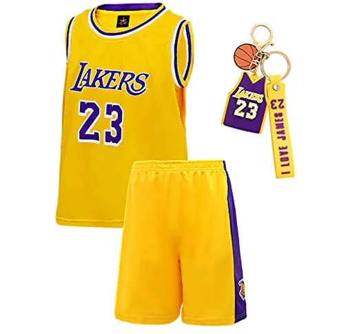 giktuv 2-Pezzi Jersey 23# Lakers James Jersey Boys Ragazze Pallacanestro Maglie Prestazion...