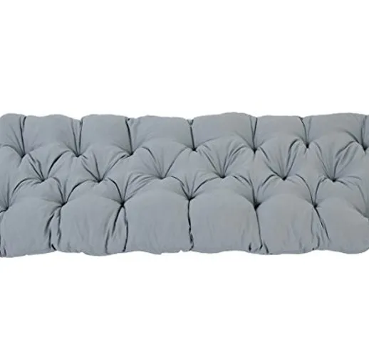 Ambientehome AKADAS - Cuscino da seduta a 2 posti, 120 x 50 x 8 cm, grigio chiaro