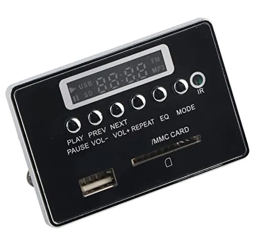 Modulo MP3, funzione radio FM DC 12V Decoder MP3 USB SD TF Scheda di decodifica per lettor...