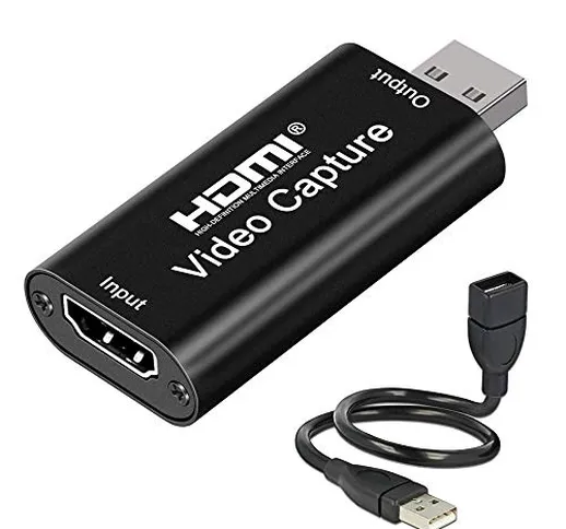 NAOLIU Scheda di registrazione video HDMI, 1080P 30 fps, acquisizione e condivisione – USB...