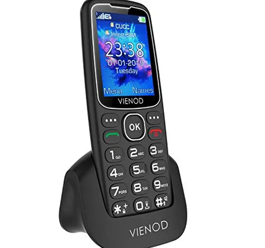 VIENOD V206 GSM Telefono Cellulare per Anziani con Tasti Grandi, 2.4'' Grande Display, Cel...