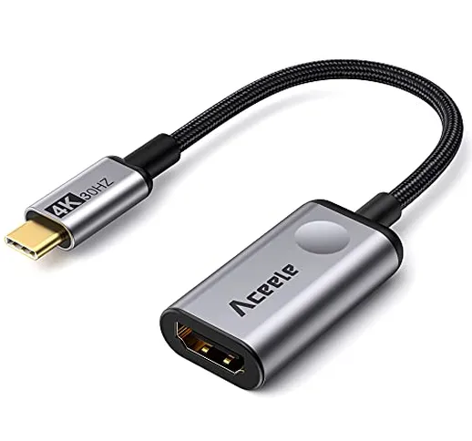 Adattatore USB C a HDMI, Aceele convertitore USB Tipo-C a HDMI 4K [compatibile con Thunder...
