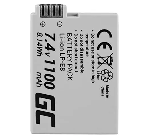 Green Cell® Batteria LP-E8 LPE8 per Canon EOS 550D 600D 650D 700D EOS Rebel T2i T3i T4i T5...