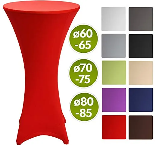 Beautissu Fodera elastica per tavoli alti da bar & cocktail Stella Ø60-65cm rivestimento t...