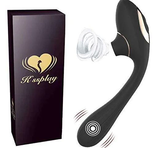 Kissplay - Vibratóre Dǐldó di Silicone con 10 modalità,Vîbratóri Donna Suććhia Capezzoli,M...