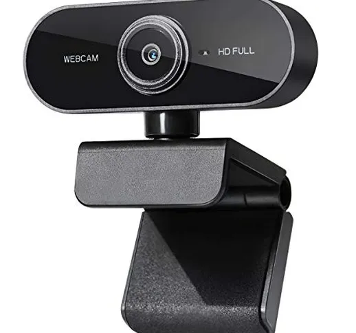 Webcam con Microfono, Fotocamera in Streaming 1080P Full HD per PC/Mac/Laptop, Plug And Pl...