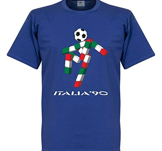 Maglietta con mascotte Italia 90, blu regale, unisex, Blue