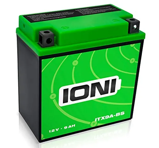 IONI ITX9A-BS / IB9-B 12V 9Ah AGM batteria compatibile con YB9-B / YTX9A-BS sigillato/manu...