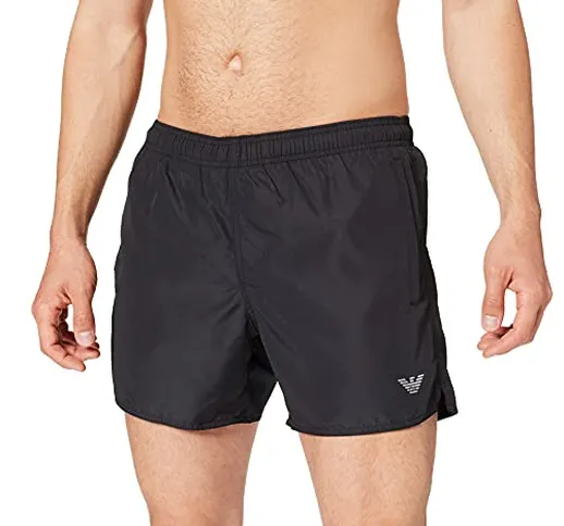 Emporio Armani Swimwear Boxer Packable Costume da Bagno, Black, 52 Uomo