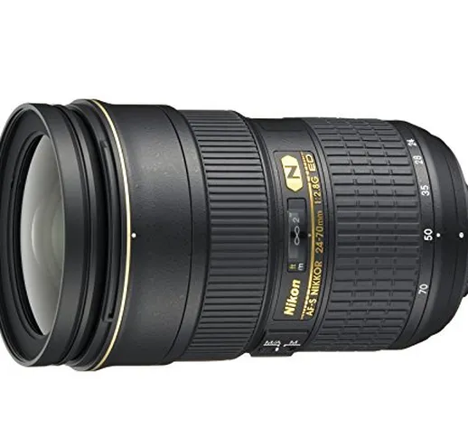 Nikon Obiettivo Nikkor AF-S 24-70 mm f/2.8G ED, Nero [Nital Card: 4 Anni di Garanzia]