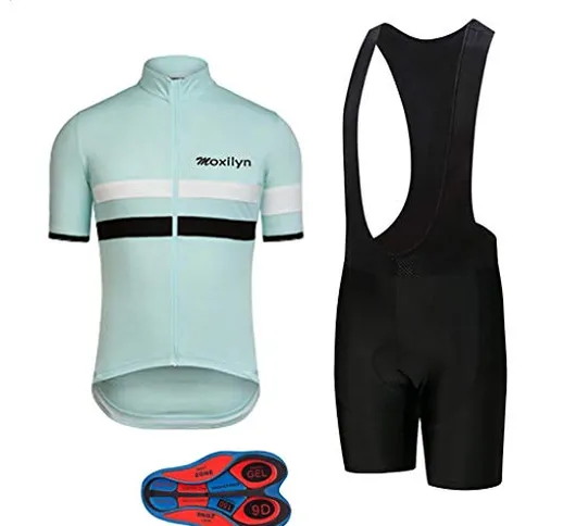 Moxilyn Abbigliamento Ciclismo Uomo Completo Maglia Ciclismo +20D Gel Bib Pantaloncini Mtb...