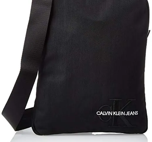 Calvin Klein Monogram Nylon Flatpack - Organizer borsa Uomo, Nero (Black), 1x1x1 cm (W x H...