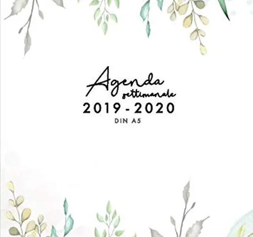 Agenda settimanale 2019 2020 A5: Agenda giornaliera da metà anno 2019-2020 Motivo fiori, A...