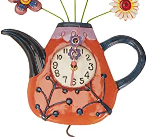 Allen Designs Orologio Fioritura Tè Resina, Design di Michelle Allen, 31 cm, multicolore
