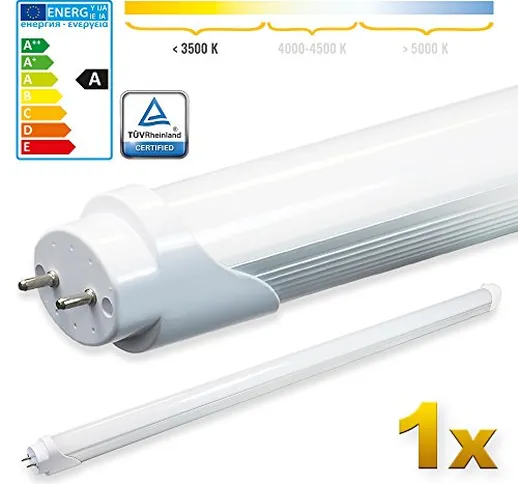LEDVero 1x SMD LED Tubo 90cm Certificazione TÜV Bianco caldo - Tubo fluorescente T8 G13 -...