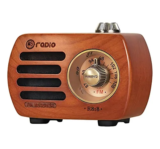 PRUNUS R-818 Radio Vintage Legno,Radio Portatile con altoparlante Bluetooth, mini radio FM...