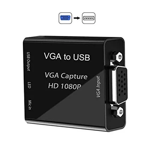 GRACETOP Scheda di acquisizione Video, Grabber Scheda di acquisizione Giochi da VGA a USB...