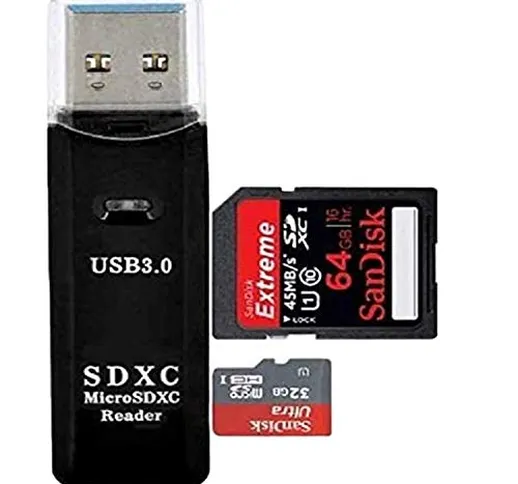 USB 3.0 ad alta velocità - lettore / scrittore di schede di memoria SD / SDHC e micro SD p...