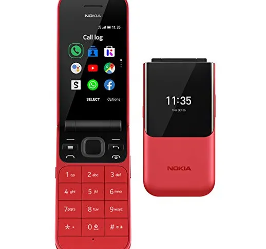 Nokia 2720 Telefono Cellulare 4G Dual Sim, Display 2.8" a Colori, 4GB, Tasti Grandi, Tasto...