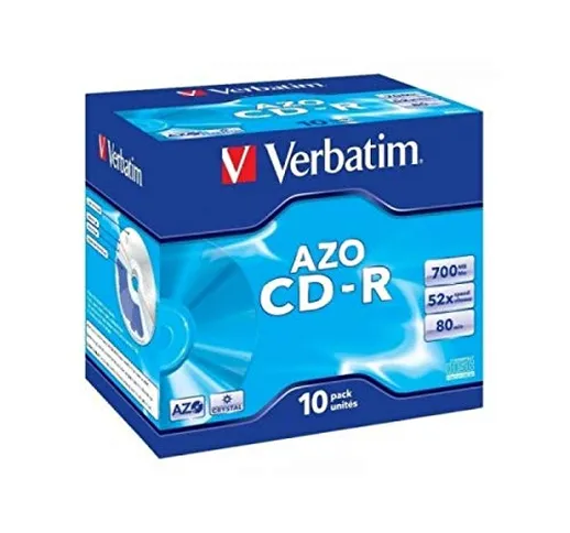VERBATIM CD-R AZO CRYSTAL 52X 700MB 10PZ - 43327