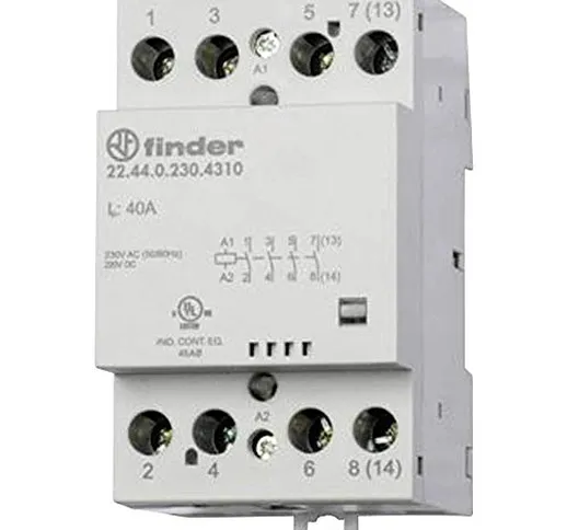 Finder Serie 22 – Contattore modulare 4 contatto 40 A 230 V contatto aperto meccanismo