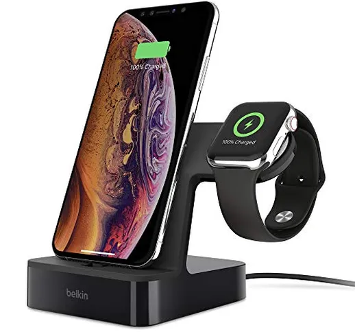 Belkin Dock di Ricarica PowerHouse per Apple Watch + iPhone (Base di Ricarica per iPhone 1...