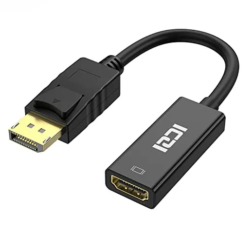 ICZI Adattatore DisplayPort a HDMI 4K, Cavo DP Maschio su HDMI Femmina, Connetori Dorati A...