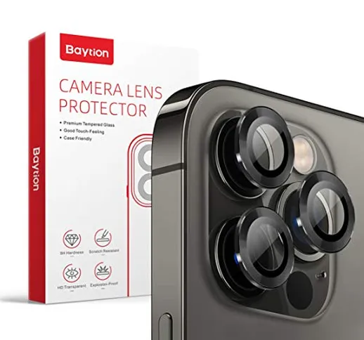 Baytion [3 pezzi] pellicola fotocamera iphone 12 Pro, vetro fotocamera a 360 gradi in lega...