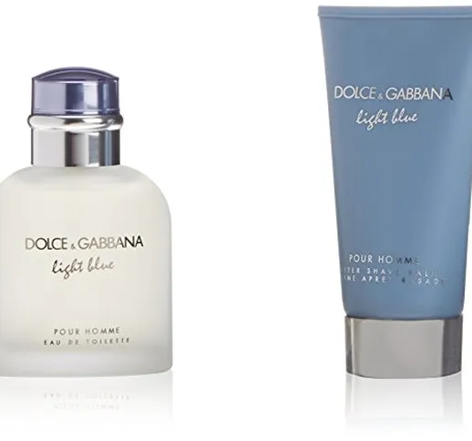 D&G Light Blue Pour Homme Kit di Regalo Acqua di Colonia, Balsamo Dopo Radere - 150 ml