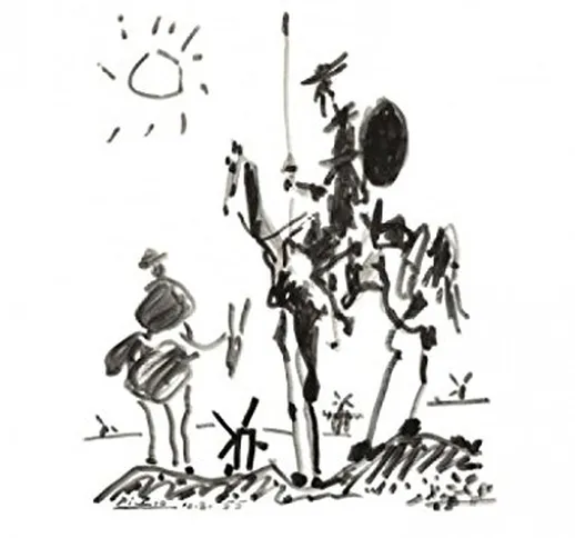 1art1 Pablo Picasso - Don Chisciotte, 1955 Stampa d'Arte (80 x 60cm)