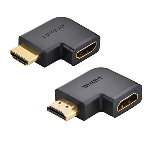 UGREEN Adattatore HDMI Maschio a Femmina ad Angolo Retto ad Alta Velocita’, 90+270 Gradi