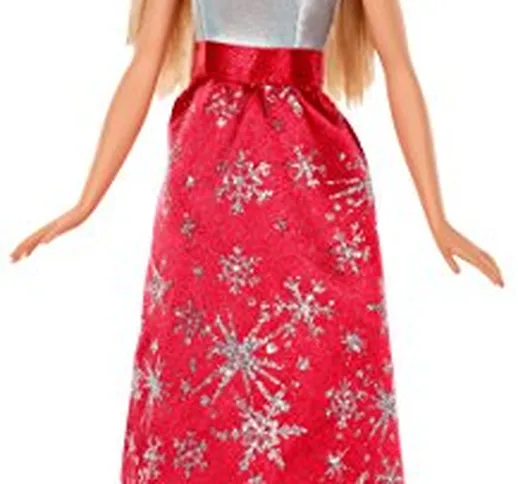 Mattel - Bambola Holiday Barbie con Vestito Fiocchi di Neve